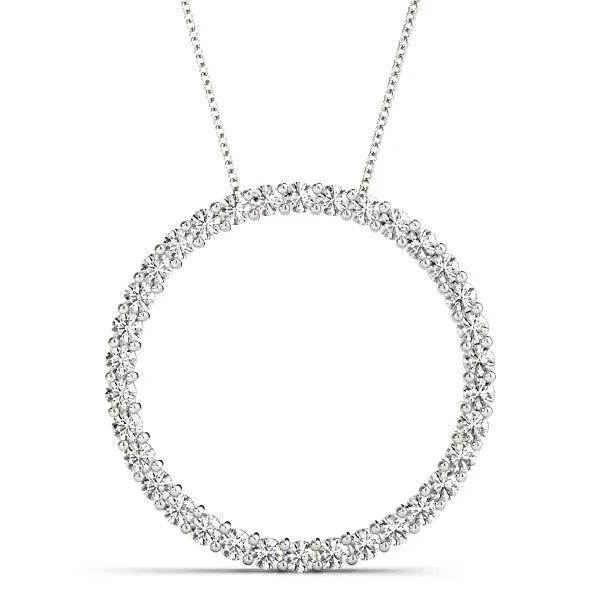 women's birthday gift necklaces -14K Circle Diamond Necklace / Pendant